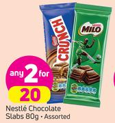 Nestle Chocolate Slabs Assorted-2 x 80g
