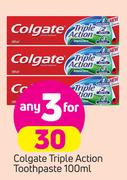 Colgate Triple Action Toothpaste-3x100ml
