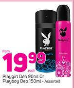 Playgirl Deo 90ml Or Playboy Deo 150ml-Each