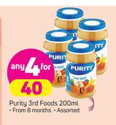 Purity 3rd Foods From 8 Months-4x200ml