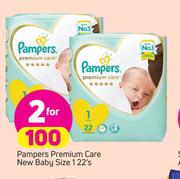 Pampers Premium Care New Baby Size 1-2x22's