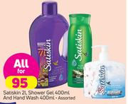 Satiskin-2Ltr, Shower Gel-400ml And Hand Wash Assorted 400ml-For All 