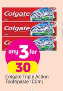 Colgate Triple Action Toothpaste-3 x 100ml