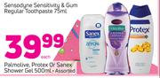 Palmolive, Protex Or Sanex Shower Gel Assorted-500ml Each