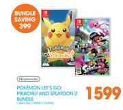 Nintendo Pokemon Let's Go: Pikachu! And Splatoon 2 Bundle