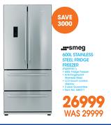 Smeg 600Ltr Stainless Steel Fridge Freezer FQ55FXE1