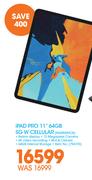 iPad  Pro 11" 64GB SG W Cellular MU0M2CHA