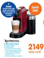 Special Nespresso Citiz And Milk C122 ZA CR NE C122 ZA SI NE