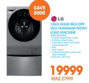 LG 12Kg Wash 8Kg Dry 2Kg Twinwash Front Load Machine FH6G1BCHK62