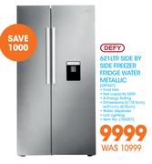 Defy 621Ltr Side By Side Freezer Fridge Water Metallic DFF437