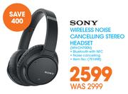 Sony Wireless Noise Cancelling Stereo Headset WH-CH700N