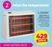 Logik 3 Bar Heater LT-1800Q