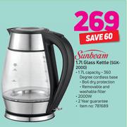 Sunbeam 1.7Ltr Glass Kettle SGK-2000