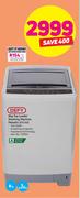 Defy 8Kg Top Loader Washing Machine Metallic DTL145