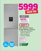 Defy 365Ltr Bottom Freezer Fridge Metallic DAC670