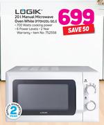 Logik 20Ltr Manual Microwave Oven White P70H20L-SEJ