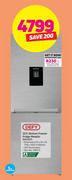 Defy 323Ltr Bottom Freezer Fridge Metallic DAC627