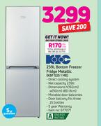 KIC 239Ltr Bottom Freezer Fridge Metallic KBF 525 1 ME