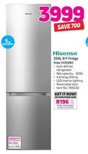 hisense fridge h359bi wd