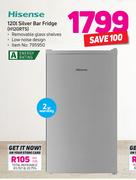 Hisense 120Ltr Silver Bar Fridge H120RTS