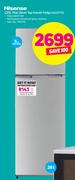 Hisense 220Ltr Titan Silver Top Freeer Fridge H220TTS