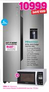 Hisense 670Ltr SXS Fridge H670SI-WD + 28L Electronic Microwave Metallic H28MOMME