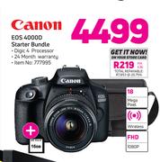 Canon EOS 4000D Starter Bundle + 16GB SD Card