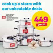 Hart 10 Piece Aluminium Solid Lid Pot Set-Per Set