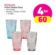 Drinkware 470ml Pebble Glass-For 4 