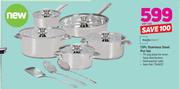 Mainstays 13 Pcs Stainless Steel Pot Set-Per Set