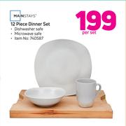 Mainstays 12 Piece Dinner Set-Per Set