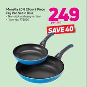 Monella 20 & 26cm 2 Piece Fry Pan Set In Blue-Per Set