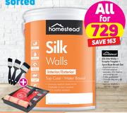 Homestead 20Ltr Silk Walls + Ecopile Trayset + 3 Pcs Blue Brush Set-For All