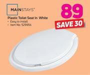 Mainstays Plastic Toilet Seat In White