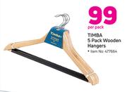 Timba 5 Pack Wooden Hangers-Per Pack