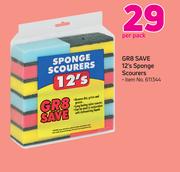 GR8 Save Sponge Scourers-12's Per Pack