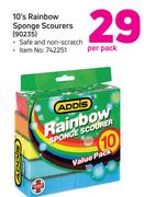 10's Rainbow Sponge Scourers-Per Pack