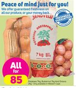 Potatoes-7Kg, Butternut-7Kg & Onions-2Kg-All For