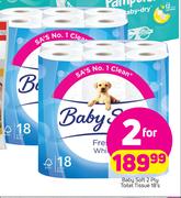 Baby Soft 2 Ply Toilet Tissue-2 x 18s