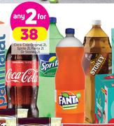 Coca Cola Original-2Ltr, Sprite-2Ltr, Fanta-2Ltr Or Stoney-2Ltr-For 2