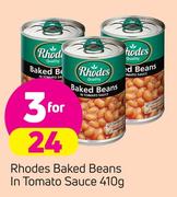 Rhodes Baked Beans In Tomato Sauce-3 x 410g