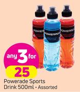 Powerade Sports Drink Assorted-3 x 500ml