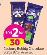 Cadbury Bubbly Chocolate Slabs Assorted-2 x 87g