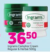 Ingrams Camphor Cream Regular & Herbal-500g Each