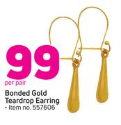 Bonded Gold Teardrop Earring-Per Pair
