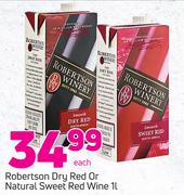 Robertson Dry Red Or Natural Sweet Red Wine-1Ltr Each