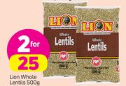 Lion Whole Lentils-2X500g