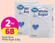 Great Value White Sugar-2X2.5Kg