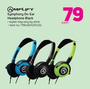 Amplify Symphony On Ear Headphone Black-Each