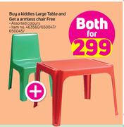 Kiddies Large Table & Get Armless Chair Free-Both For
